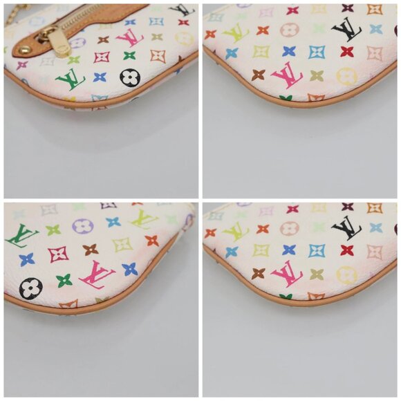 LOUIS VUITTON Monogram Multicolor Pochette MM Pouch White M60028 LV Auth 134908V - Picture 16 of 16